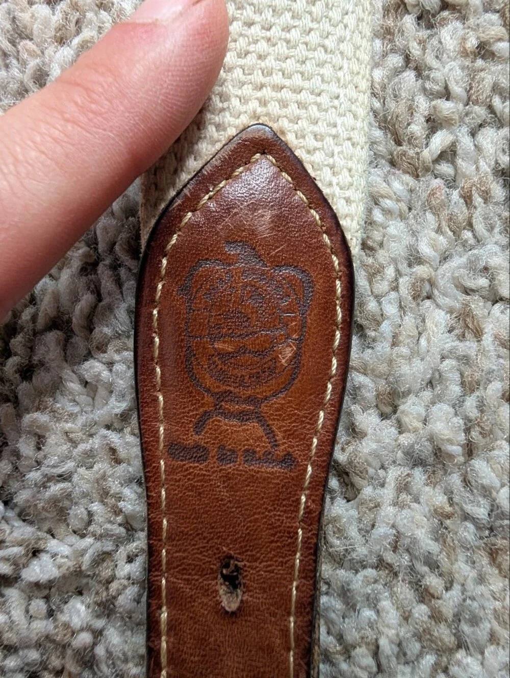 Vtg‎ Reef Rider Brown Leather Swordfish-Embossed Men’s Belt Sz 42 Brass Buckle